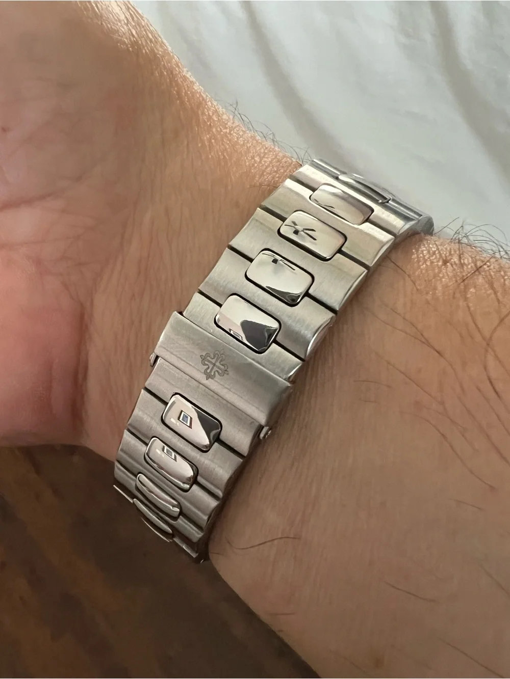 PP Men’s Stainless Steel Watch with Green Dial and Silver Bracelet